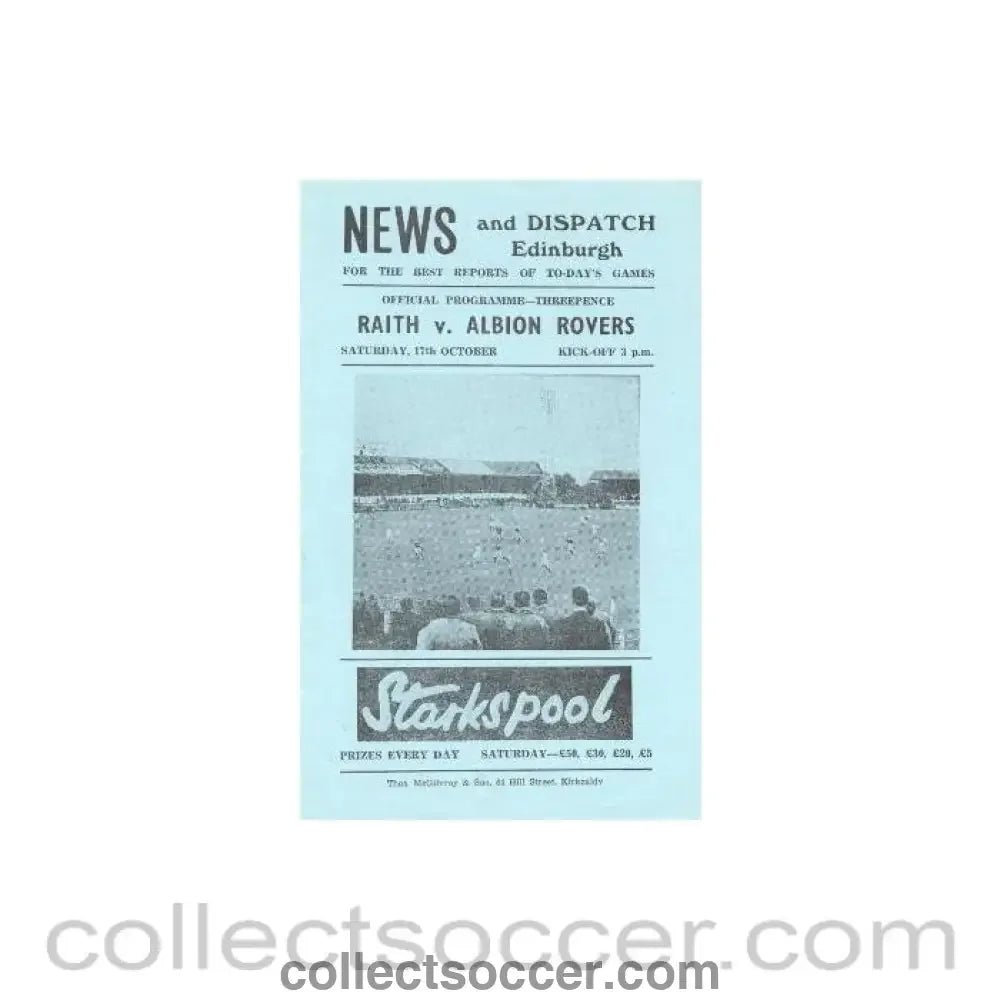 1963 - Raith Rovers v Albion Rovers official programme 17/10/1963 - Collect Soccer