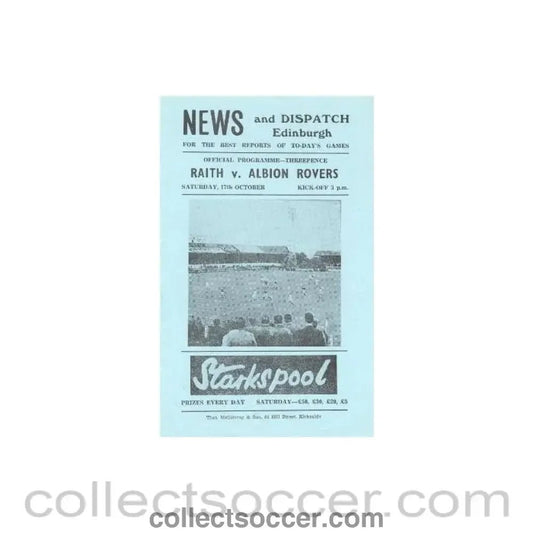 1963 - Raith Rovers v Albion Rovers official programme 17/10/1963 - Collect Soccer