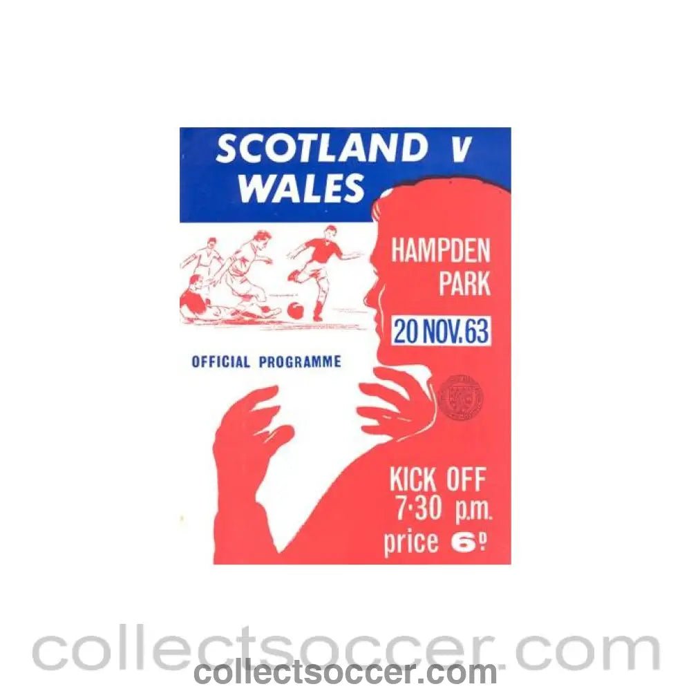 1963 Scotland v Wales official programme 20/11/1963 at Hampden Park - Collect Soccer