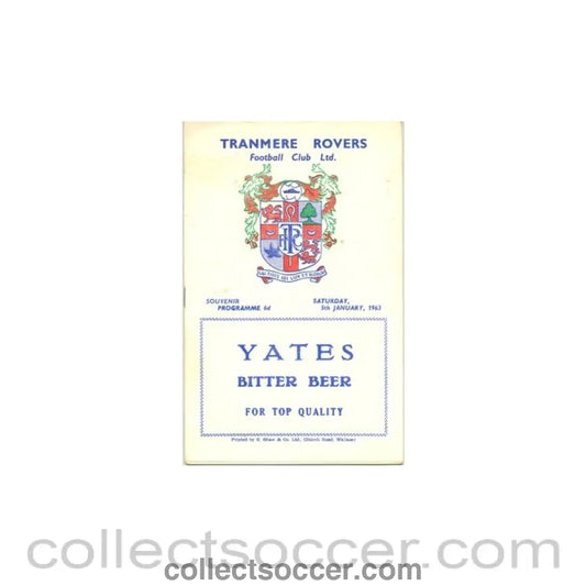 1963 - Tranmere Rovers v Chelsea official programme 05/01/1963