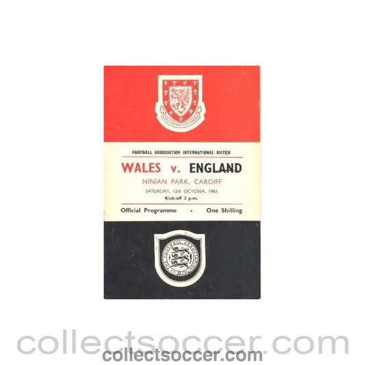 1963 Wales v England official programme 12/10/1963 - Collect Soccer