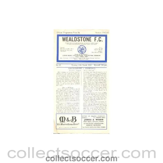 1963 - Wealdstone v Enfield official programme 19/03/1963 - Collect Soccer