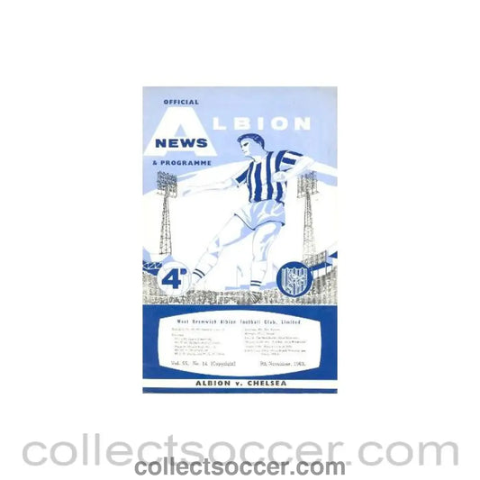 1963 - West Bromwich Albion vChelsea official programme 09/11/1963