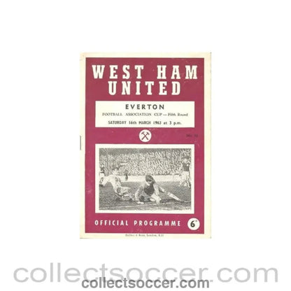 1963 - West Ham United v Everton official programme 16/03/1963 - Collect Soccer