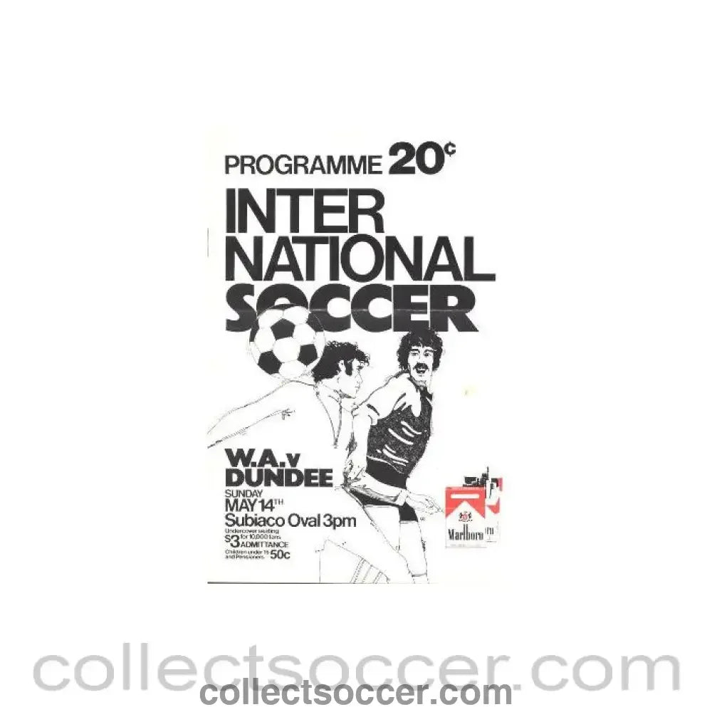 1963 - Western Australia v Dundee official programme 14/05/1963 - Collect Soccer