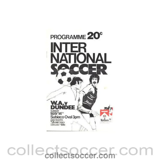 1963 - Western Australia v Dundee official programme 14/05/1963 - Collect Soccer