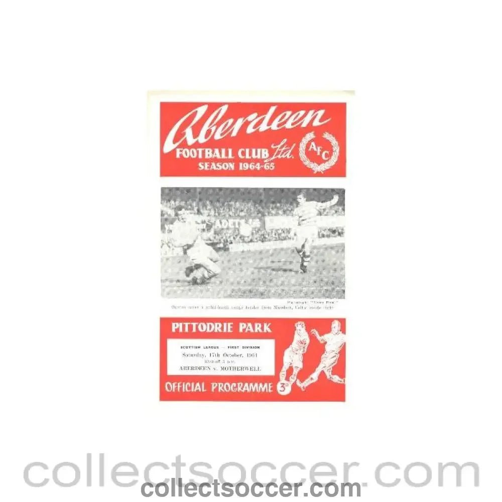 1964 - Aberdeen v Motherwell official programme 17/10/1964 - Collect Soccer