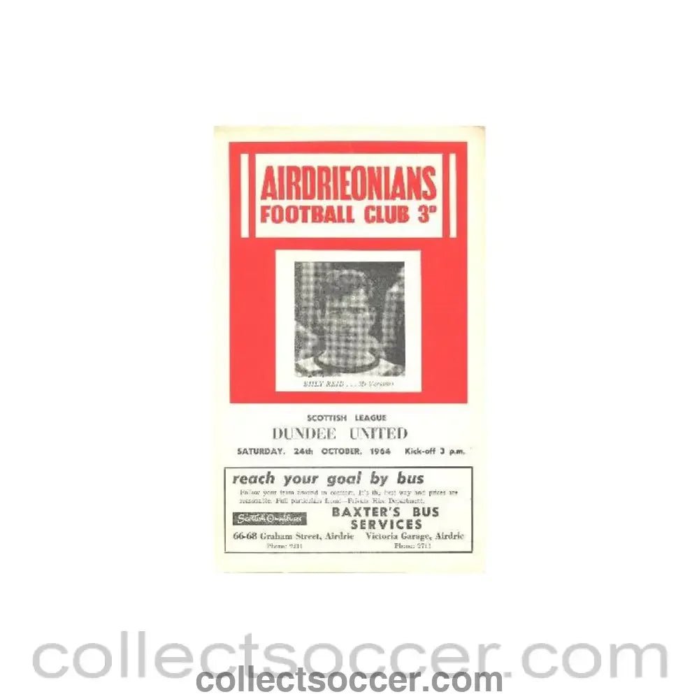 1964 - Airdrieonians v Dundee official programme 24/10/1964 - Collect Soccer
