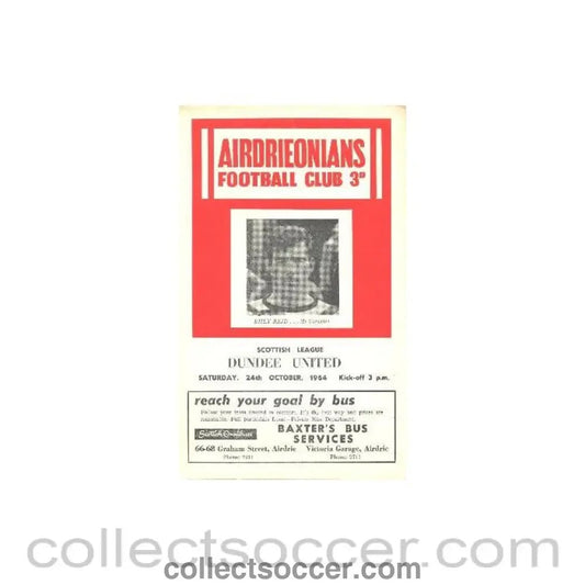 1964 - Airdrieonians v Dundee official programme 24/10/1964 - Collect Soccer