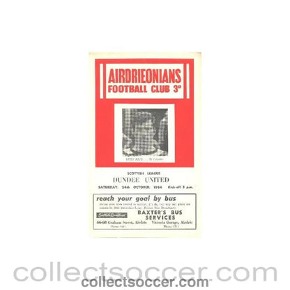 1964 - Airdrieonians v Dundee official programme 24/10/1964 - Collect Soccer