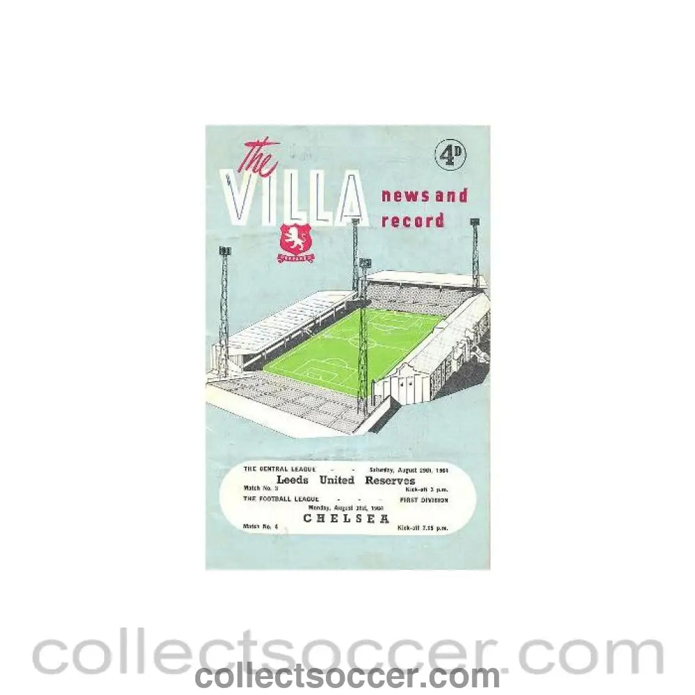 1964 - Aston Villa vChelsea and Leeds United Reserves v Aston Villa Reserves The Villa News and Record official