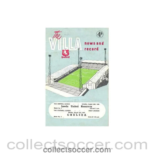 1964 - Aston Villa vChelsea and Leeds United Reserves v Aston Villa Reserves The Villa News and Record official