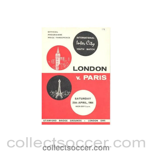 1964 - AtChelsea London v Paris official programme 25/04/1964