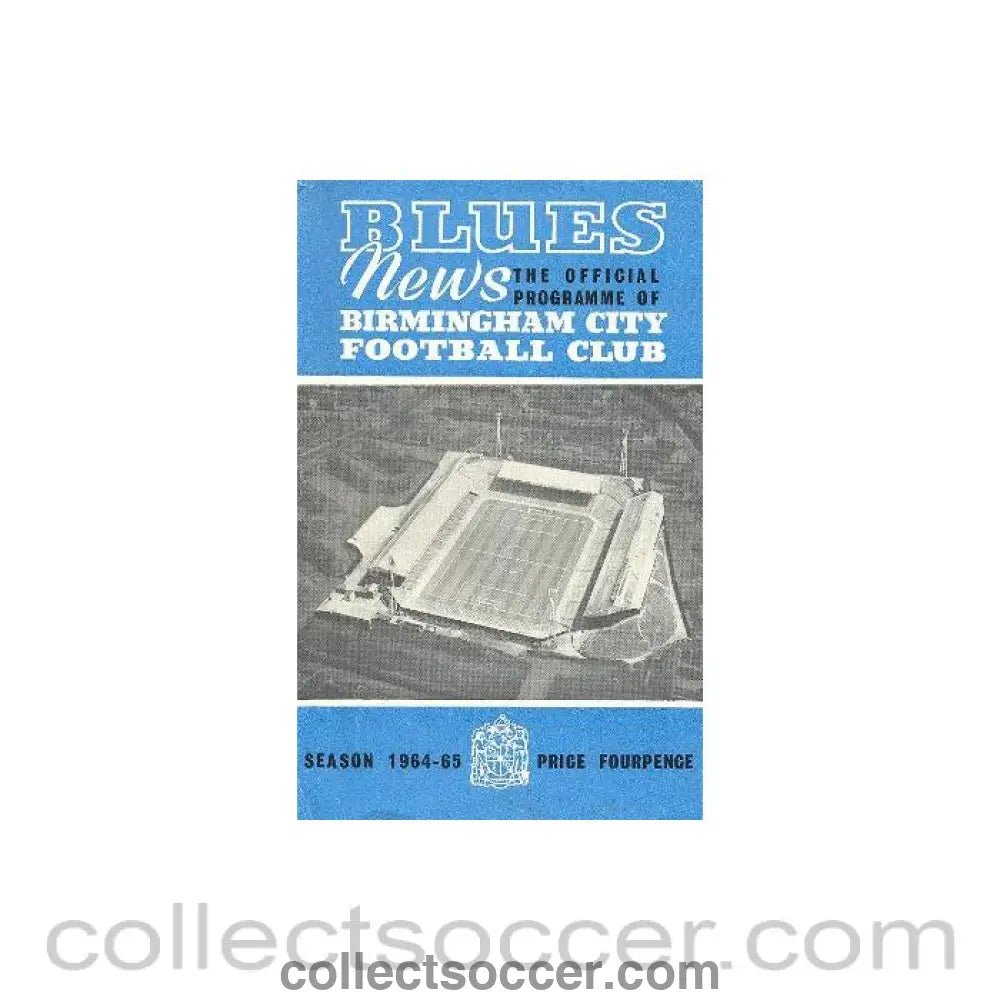1964 - Birmingham City v Fulham official programme 26/08/1964 - Collect Soccer