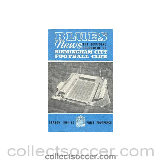 1964 - Birmingham City v Fulham official programme 26/08/1964