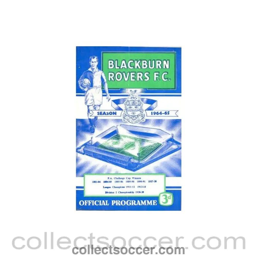 1964 - Blackburn Rovers v Stoke City official programme 07/10/1964 Football League - Collect Soccer