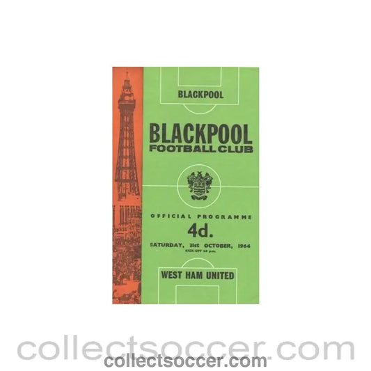 1964 - Blackpool v West Ham United official programme 31/10/1964 Football League
