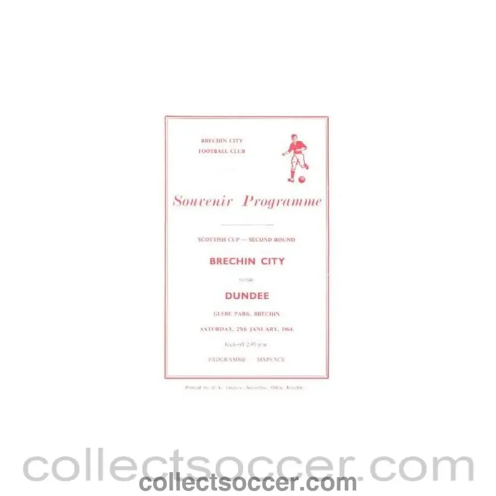 1964 - Brechin City v Dundee official programme 25/01/1964 - Collect Soccer