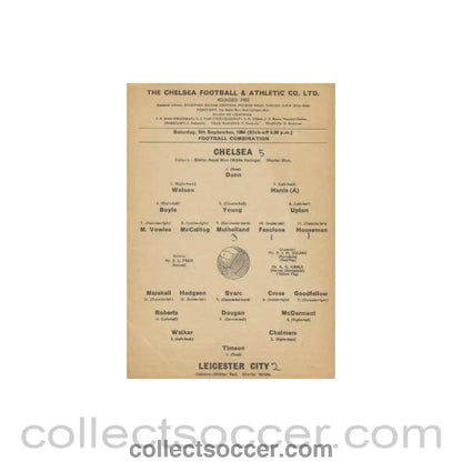 1964 - Chelsea Reserves v Leicester City Reserves official programme 05/09/1964Chelsea Version