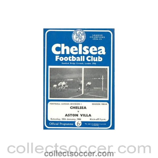 1964 - Chelsea v Aston Villa official programme 18/01/1964