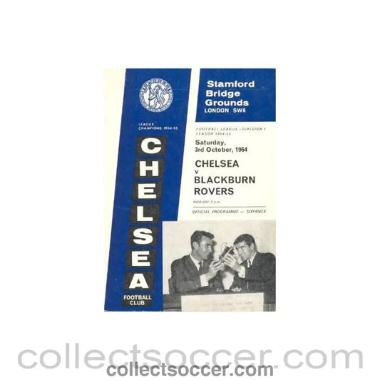 1964 - Chelsea v Blackburn Rovers official programme 03/10/1964