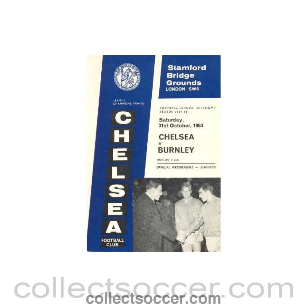 1964 - Chelsea v Burnley official programme 31/10/1964