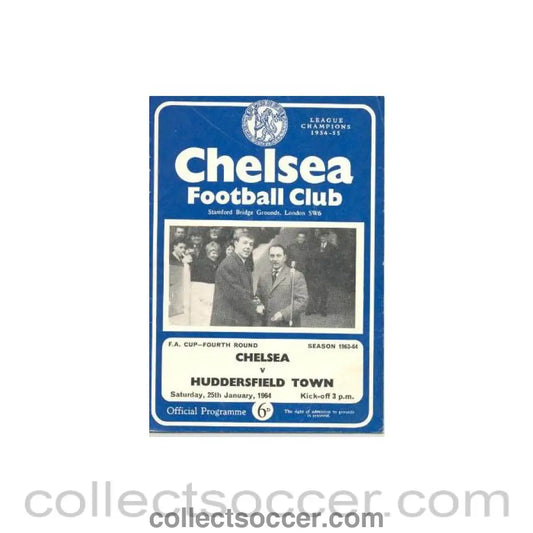 1964 - Chelsea v Huddersfield Town official programme 25/01/1964