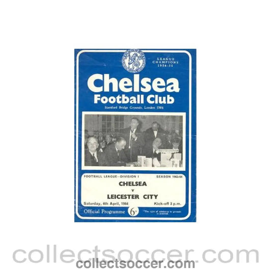1964 - Chelsea v Leicester City official programme 04/04/1964