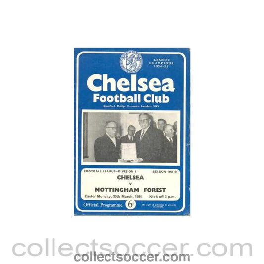 1964 - Chelsea v Nottingham Forest official programme 30/03/1964