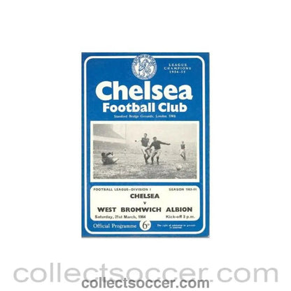 1964 - Chelsea v West Bromwich Albion official programme 21/03/1964 - Collect Soccer