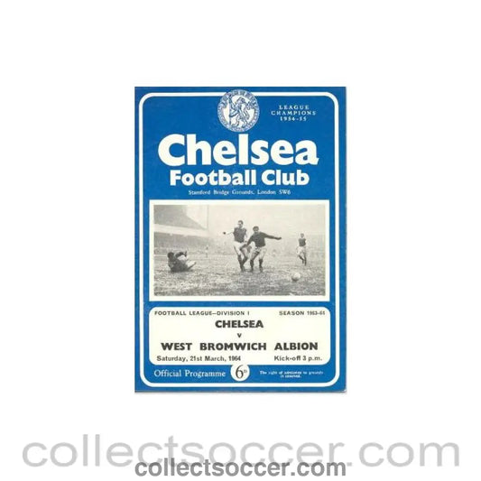1964 - Chelsea v West Bromwich Albion official programme 21/03/1964