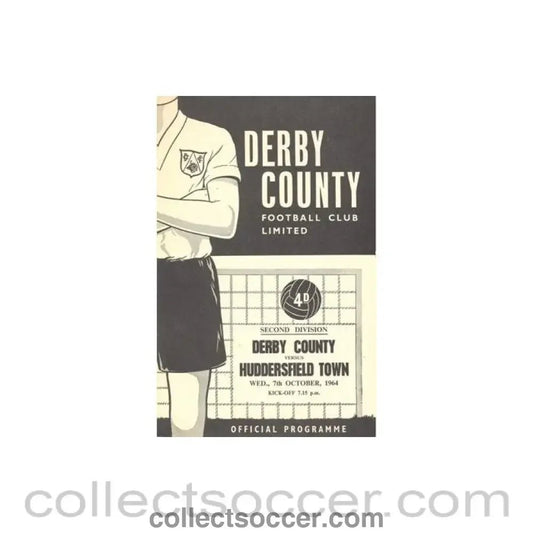 1964 - Derby County v Huddersfield official programme 07/10/1964 Football League - Collect Soccer