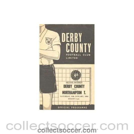 1964 - Derby County v Northampton Town official programme 11/01/1964 Football League - Collect Soccer