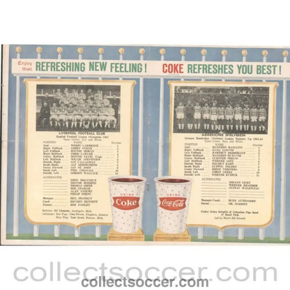 1964 - Duisburg v Liverpool In Detroit 27/5/1964 Official Programme - Collect Soccer