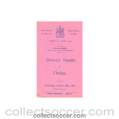 1964 - Dulwich Hamlet vChelsea official programme 28/10/1964