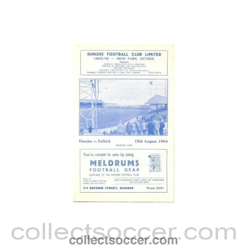 1964 - Dundee v Falkirk official programme 15/08/1964 League Cup - Collect Soccer