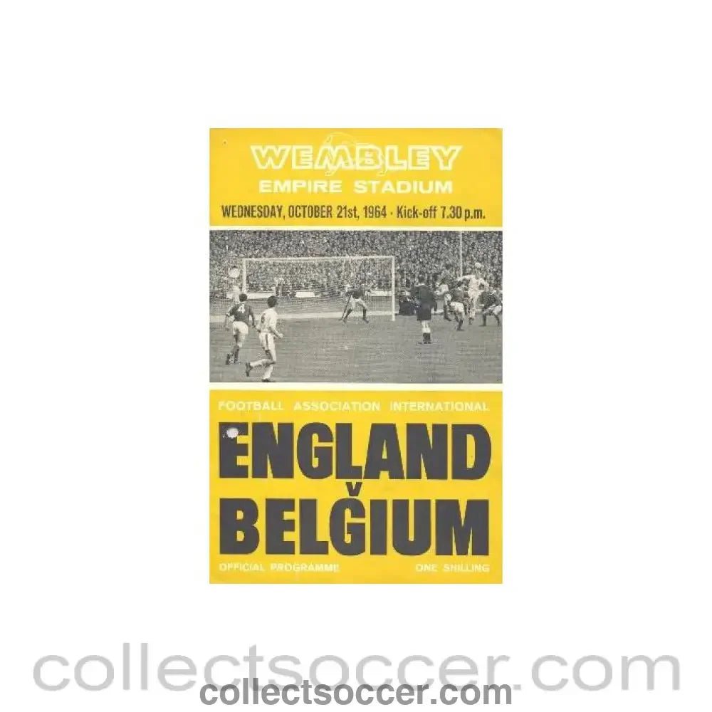 1964 England v Belgium official programme 21/10/1964 - Collect Soccer