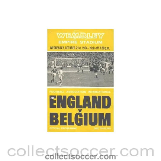 1964 England v Belgium official programme 21/10/1964 - Collect Soccer