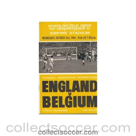 1964 England V Belgium Programme 21/10/1964 - Collect Soccer