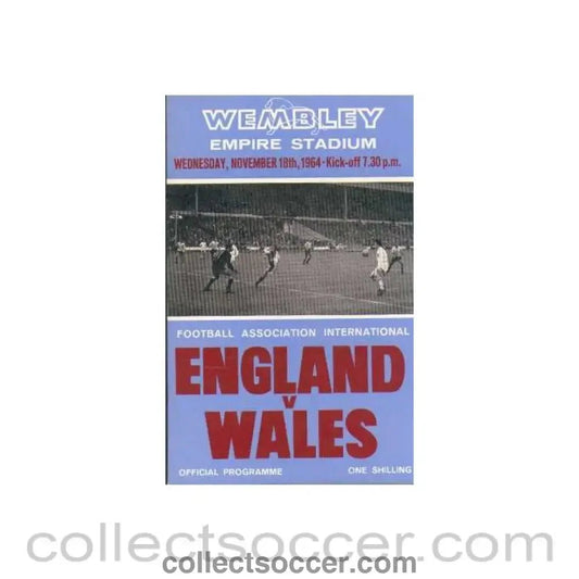 1964 England V Wales Programme 18/11/1964 - Collect Soccer