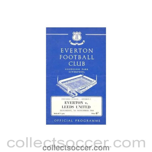 1964 - Everton v Leeds United official programme 07/11/1964 - Collect Soccer