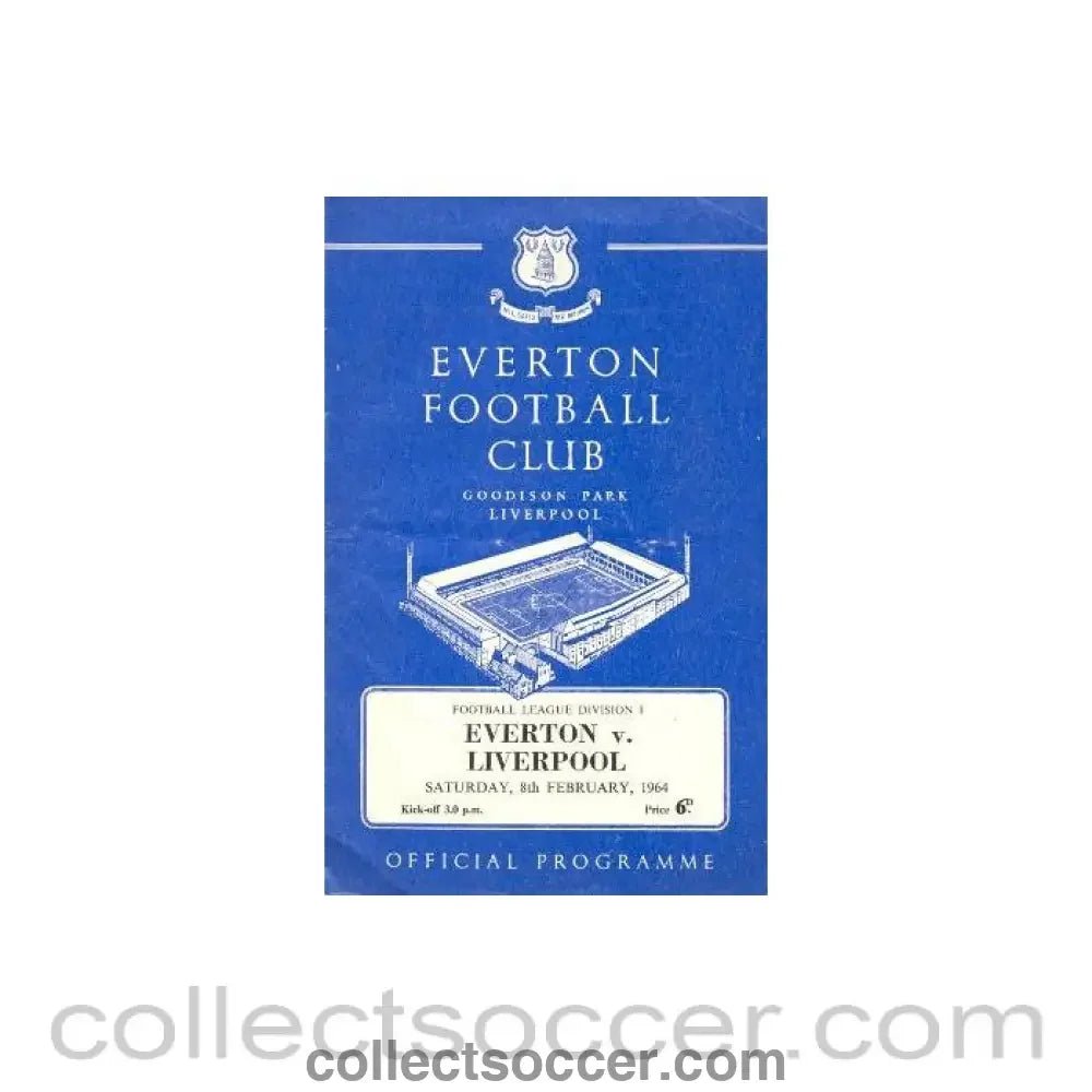 1964 - Everton v Liverpool official programme 08/02/1964 - Collect Soccer