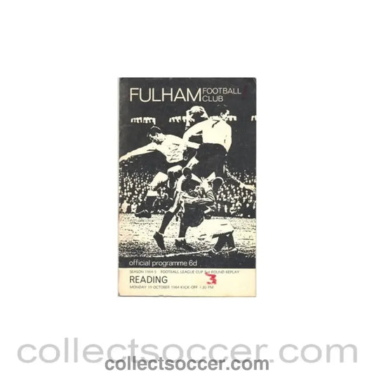 1964 - Fulham v Reading official programme 19/10/1964 - Collect Soccer