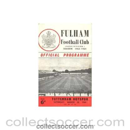 1964 - Fulham v Tottenham Hotspur official programme 28/03/1964 - Collect Soccer