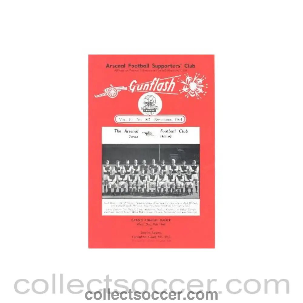 1964 - Gunflash - Arsenal fanzine No: 163 of November 1964 - Collect Soccer