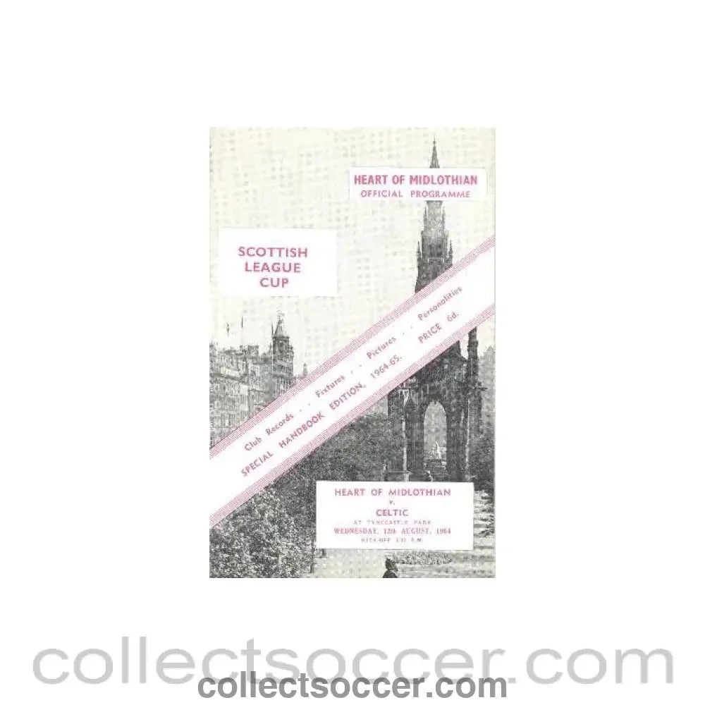 1964 - Heart of Midlothian v Celtic official programme 12/08/1964 - Collect Soccer