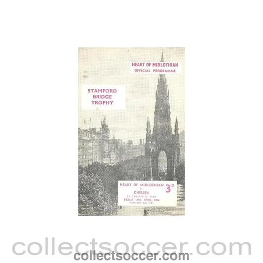 1964 - Heart of Midlothian vChelsea official programme 24/04/1964 Stamford Bridge Trophy
