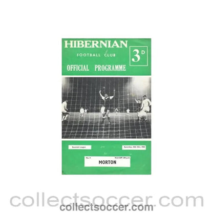 1964 - Hibernian v Morton official programme 24/10/1964 Scottish League - Collect Soccer