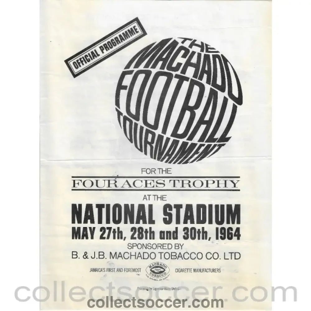 1964 - In Jamaica Wolves v Chelsea 29/5 and 2/6 1964 Official Programme - Collect Soccer