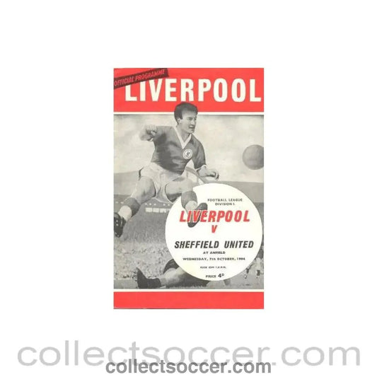 1964 - Liverpool v Sheffield United official programme 07/10/1964 - Collect Soccer